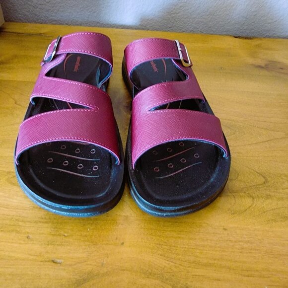 Aerothotic Red Burgundy Women's Sandals with Buckle Closure in Size 8.5 - Picture 2 of 6